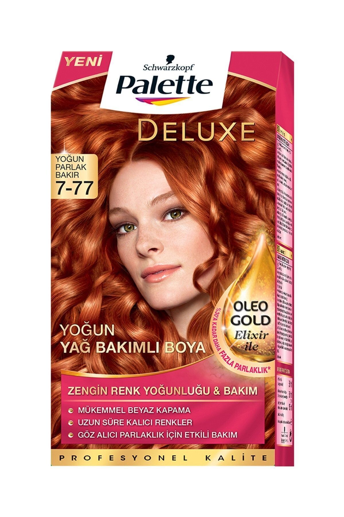 Palette Deluxe Yoğun Renkler Saç Boyası 7-77 Yoğun Bakır