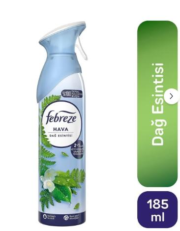 Febreze Dağ Esintisi Hava Ferahlatıcı Sprey Oda Kokusu 185 ml