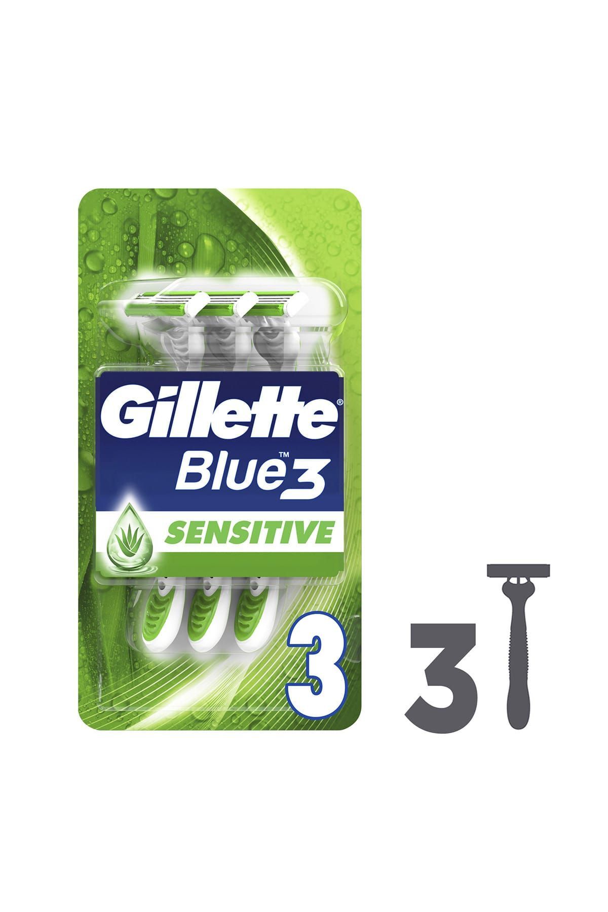 Gillette Blue3 Sensitive Kullan At Tıraş Bıçağı 3'lü