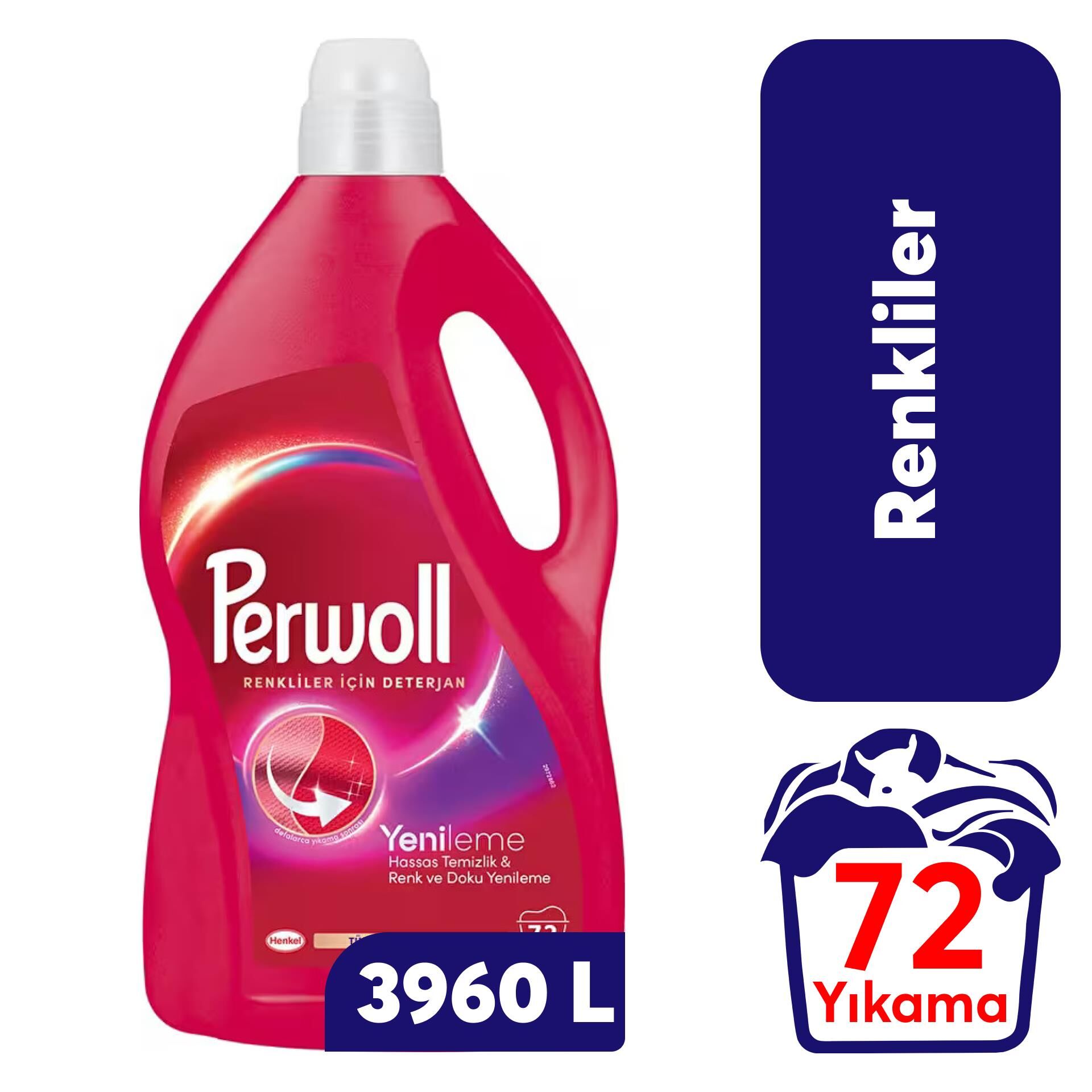 Perwoll Hassas Bakım Sıvı Çamaşır Deterjanı Renkli Yenileme 3960 ml