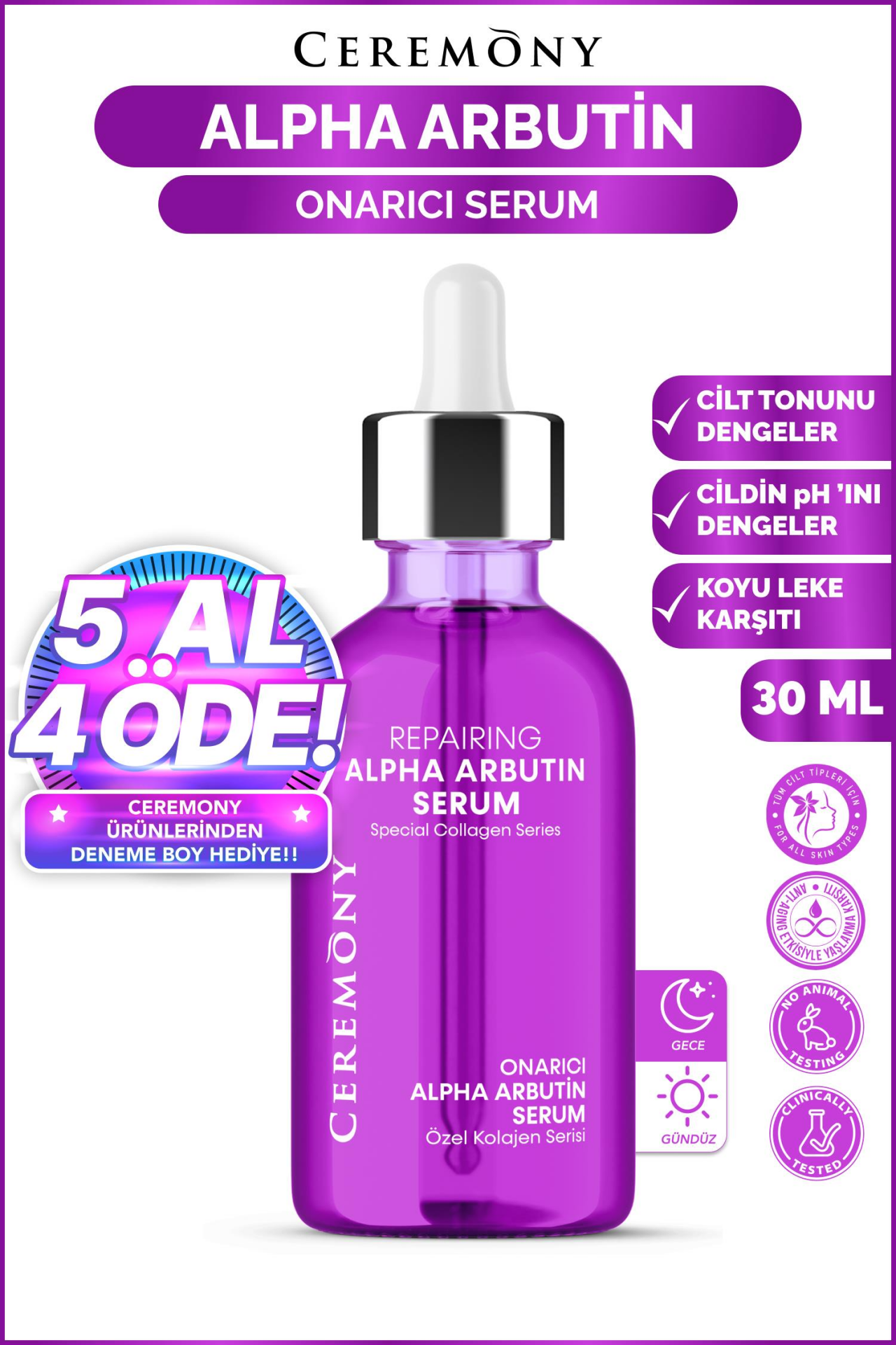 Ceremony Alpha Arbutin Onarıcı Cilt Bakım Serumu 30 ml