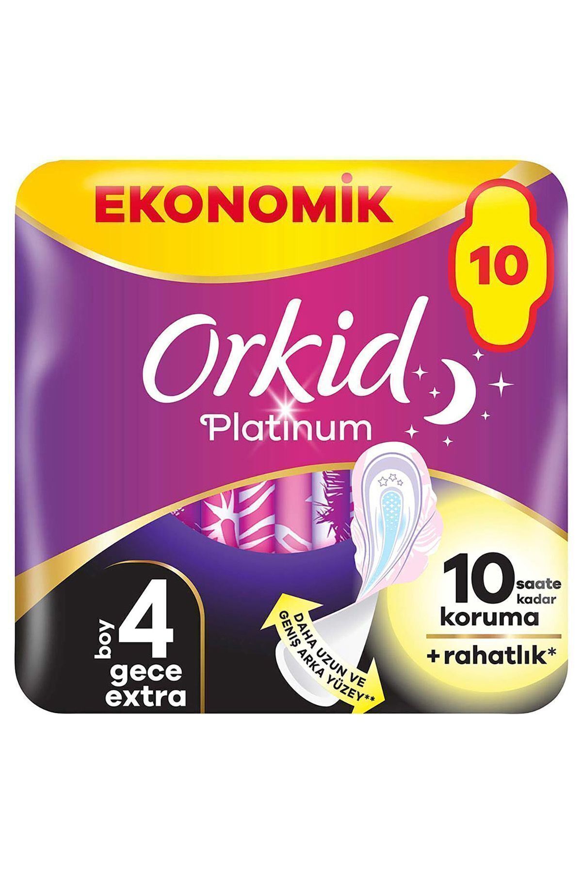Orkid Platinum Hijyenik Ped Eko Gece Ekstra 10'lu