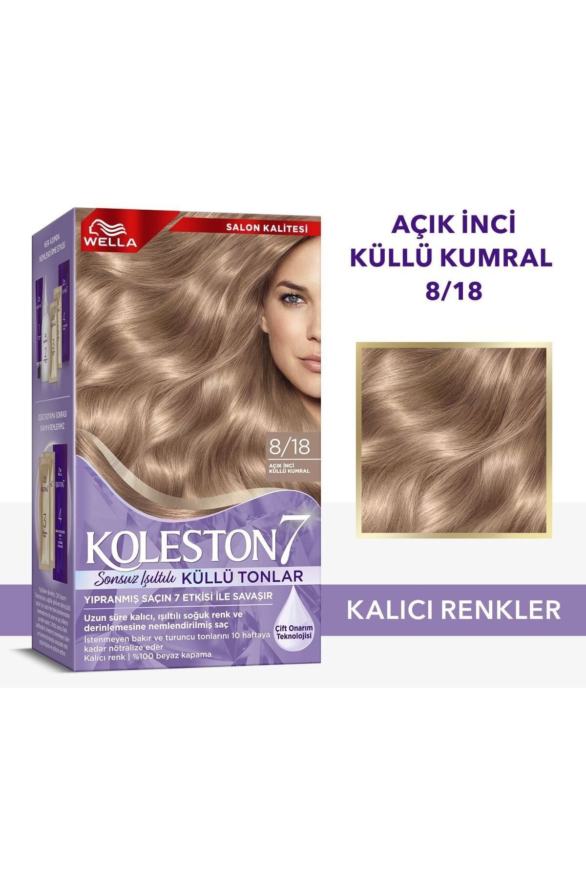 Wella Koleston Kit Saç Boyası 8/18 Açık İnci Küllü Kumral