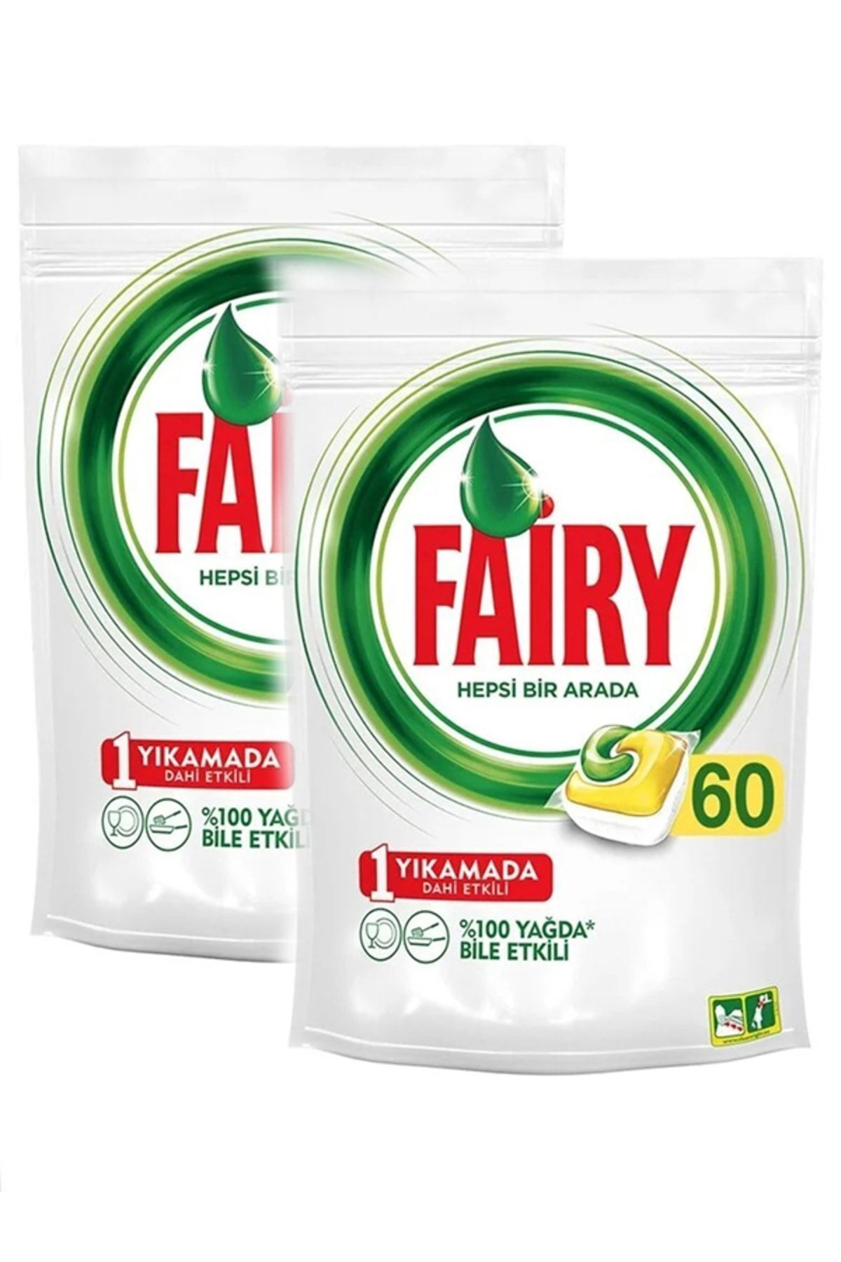 Fairy Hepsi Bir Arada 60 Yıkama Bulaşık Makinesi Deterjanı Tableti x2 Adet