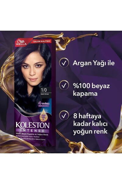 Wella Koleston Intense Saç Boyası 1/0 Mavi Siyah