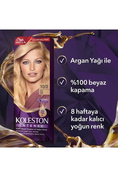 Wella Koleston Intense Saç Boyası 10/0 Çok Açık Sarı