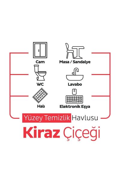 Sleepy Easy Clean Kiraz Çiçeği Yüzey Temizlik Havlusu 100 Yaprak