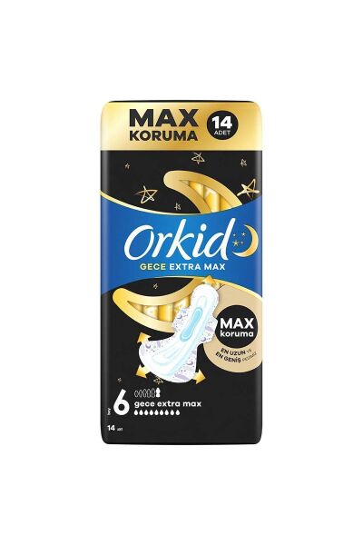 Orkid Hijyenik Ped Ultra Extra Max Dörtlü Gece 14'lü