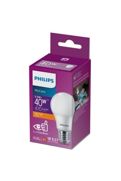 Philips Mycare 5W-40W 2700K Sarı Işık E27 Duy Led Ampul
