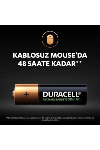 Duracell Şarjlı Pil Kalem 2 Li 1300 AA