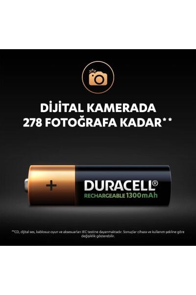 Duracell Şarjlı Pil Kalem 2 Li 1300 AA