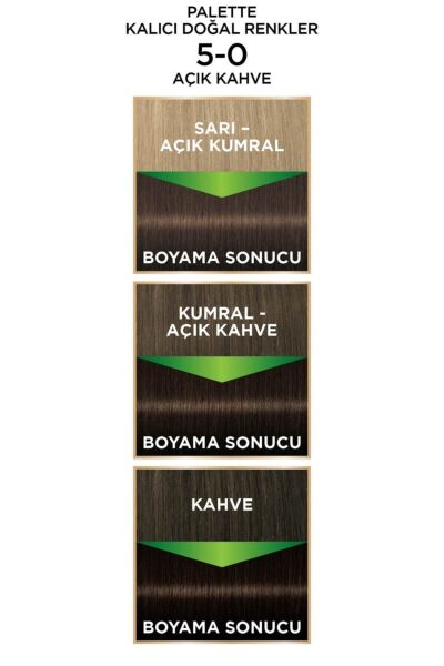 Palette Kalıcı Doğal Renkler Saç Boyası 5-0 Açık Kahve