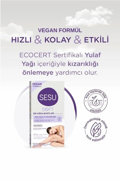 Sesu Soft Yulaf Ağda Bandı 32 Li