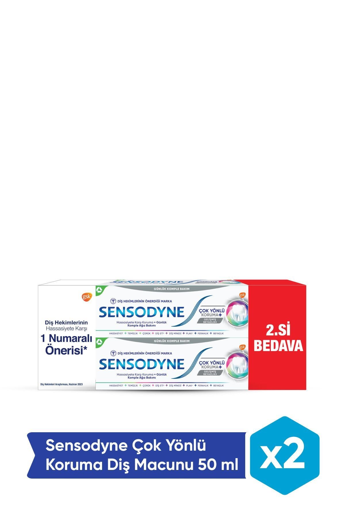 Sensodyne Çok Yönlü Koruma 1+1 50 Ml
