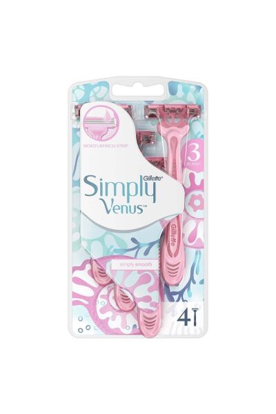 Gillette Simply Venüs 3 Kullan At Tıraş Bıçağı 4 Adet