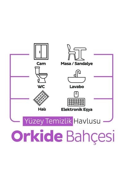Sleepy Easy Clean Orkide Bahçesi Yüzey Temizlik Havlusu 100 Yaprak