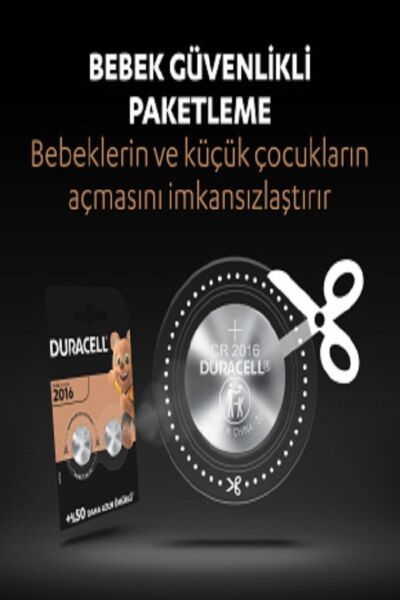 Duracell Düğme Pil 2016 2'li 3Volt