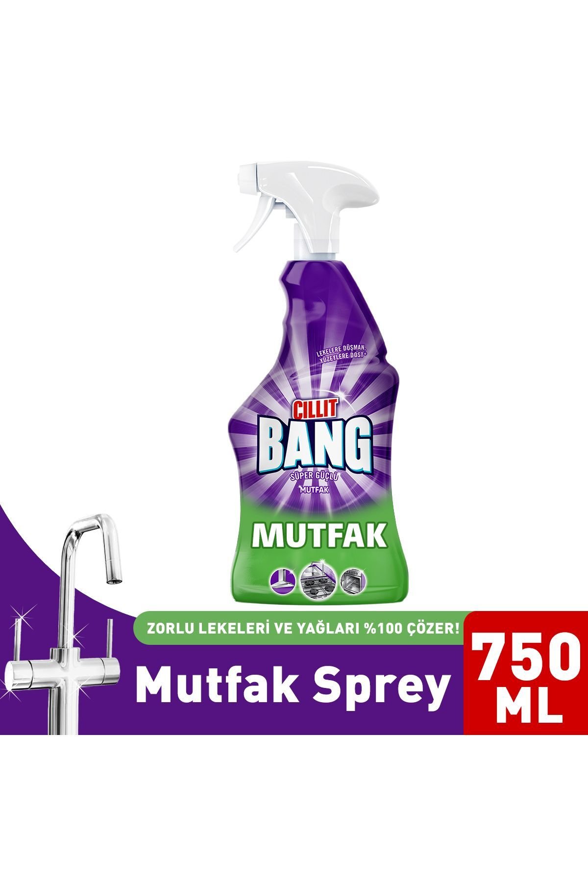 Cillit Bang Mutfak Temizleyici Yağ ve Kir Sökücü Sprey 750 Ml