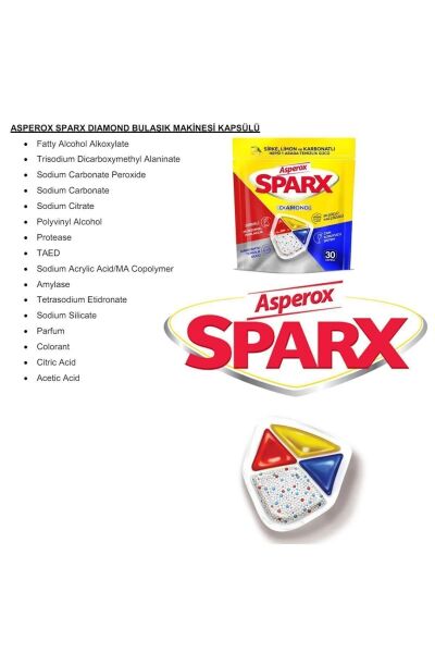 Asperox Sparx Diamond Bulaşık Makinesi Tableti 60'lı