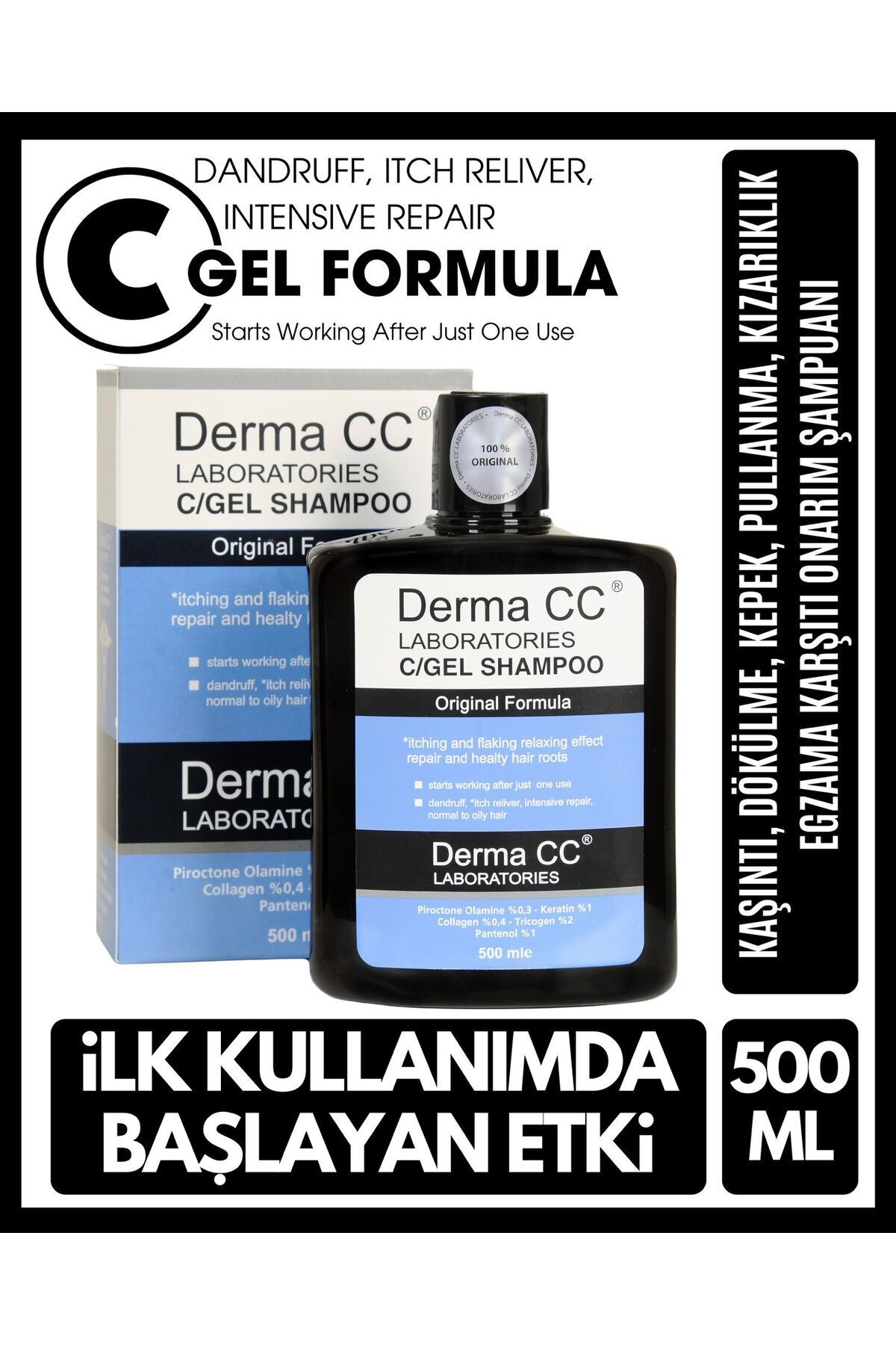 Derma CC C/Gel Şampuan 500 Ml Kepek Ve Dökülme Karşıtı