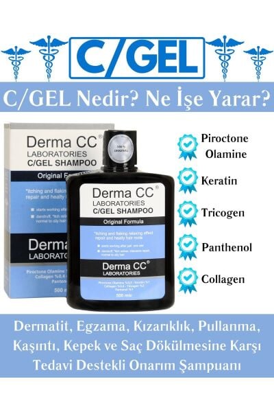 Derma CC C/Gel Şampuan 500 Ml Kepek Ve Dökülme Karşıtı