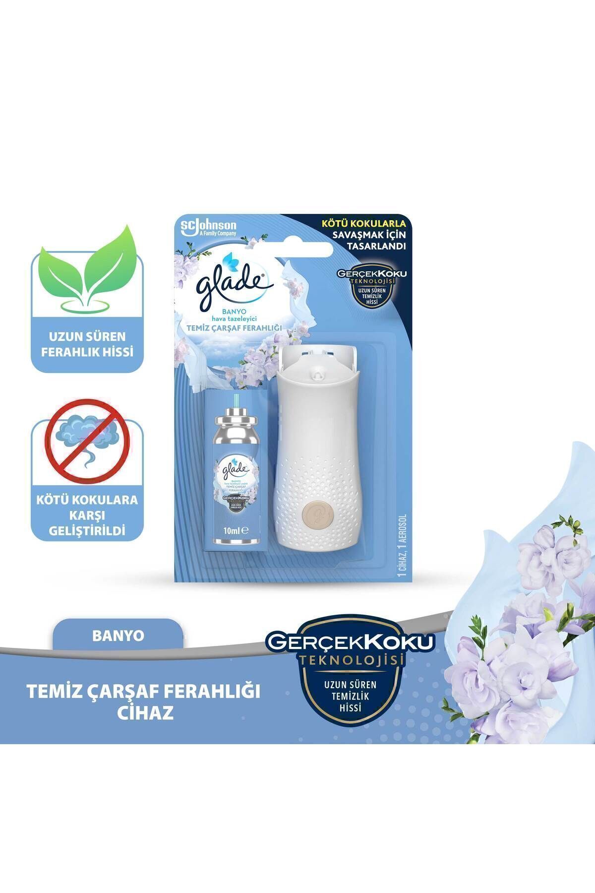 Glade Banyo 10 ml Temiz Çarşaf Ferahlığı + Makina