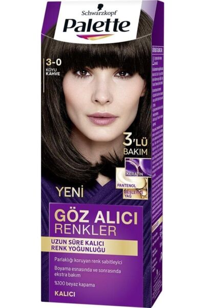 Palette Saç Boyası Natural Göz Alıcı Renk 3-0 Koyu Kahve