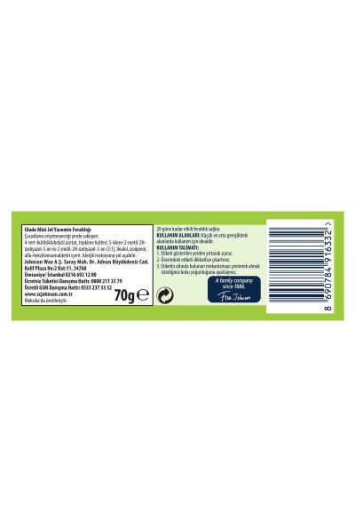 Glade Mini Jel Yasemin Ferahlığı 70 gr