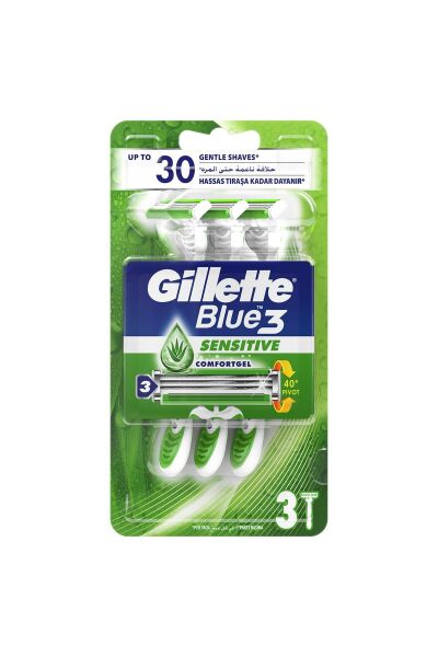 Gillette Blue3 Sensitive Kullan At Tıraş Bıçağı 3'lü
