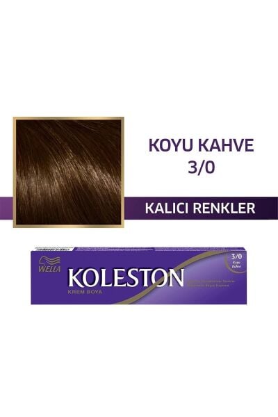 Wella Koleston Tüp Saç Boyası 3/0 Koyu Kahve