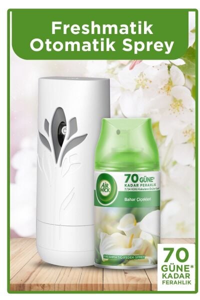 Air Wick Oda Kokusu Freshmatik Otomatik Sprey Makine + Bahar Çiçekleri Yedek Sprey 250 ml