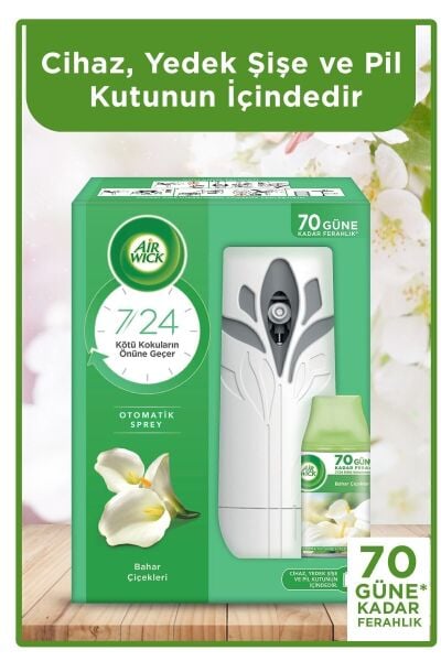 Air Wick Oda Kokusu Freshmatik Otomatik Sprey Makine + Bahar Çiçekleri Yedek Sprey 250 ml