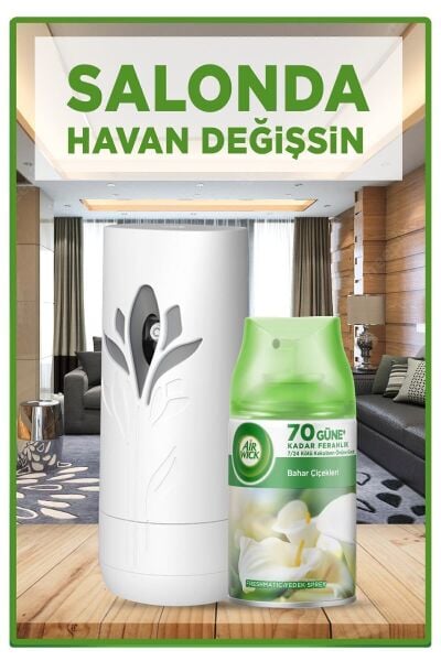 Air Wick Oda Kokusu Freshmatik Otomatik Sprey Makine + Bahar Çiçekleri Yedek Sprey 250 ml