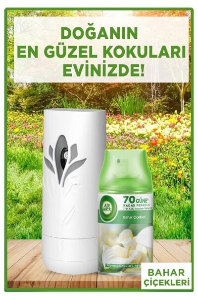 Air Wick Oda Kokusu Freshmatik Otomatik Sprey Makine + Bahar Çiçekleri Yedek Sprey 250 ml