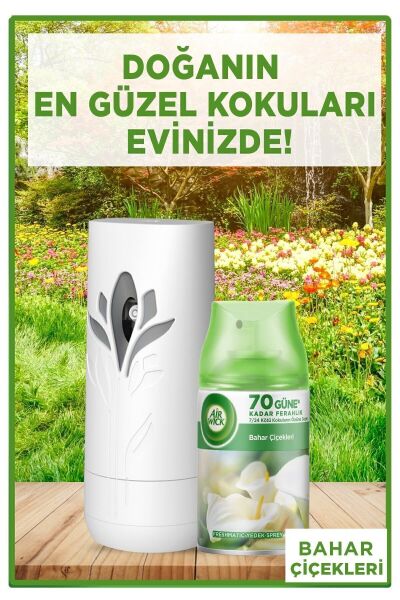 Air Wick Oda Kokusu Freshmatik Otomatik Sprey Makine + Bahar Çiçekleri Yedek Sprey 250 ml