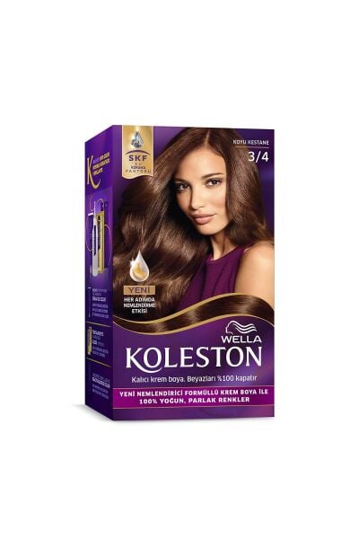 Wella Koleston Kit Saç Boyası 3/4 Koyu Kestane