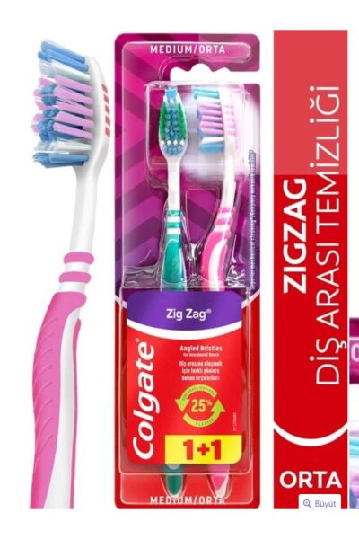 Colgate ZigZag Fiş Fırçası Orta 1+1