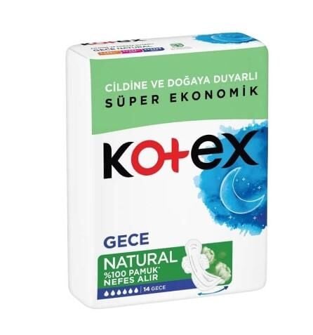 Kotex Hijyenik Ped Natural Gece 14'lü