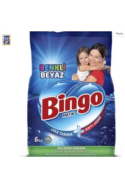 Bingo 6 Kg Çamaşır Deterjanı Renkliler Beyazlar