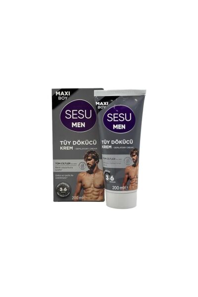 Sesu Men Maxi Boy Tüm Cilt Tipleri İçin Erkek Tüy Dökücü Kremi 200 ml