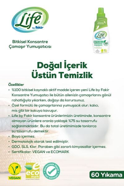 Fakir By Life Bitkisel Konsantre Yumuşatıcı 1500 Ml