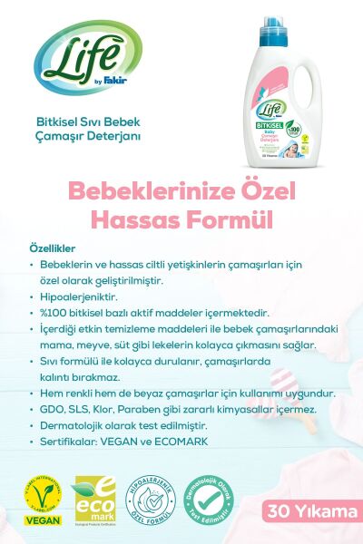 Fakir By Life Baby Çamaşır Deterjanı 1500 Ml