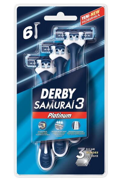 Derby Samurai Tıraş Bıçağı Platinium 3 Blister 6'lı