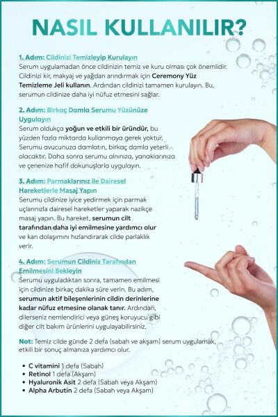 Ceremony Hyaluronik Asit Nemlendirici Cilt Bakım Serumu 30 ml