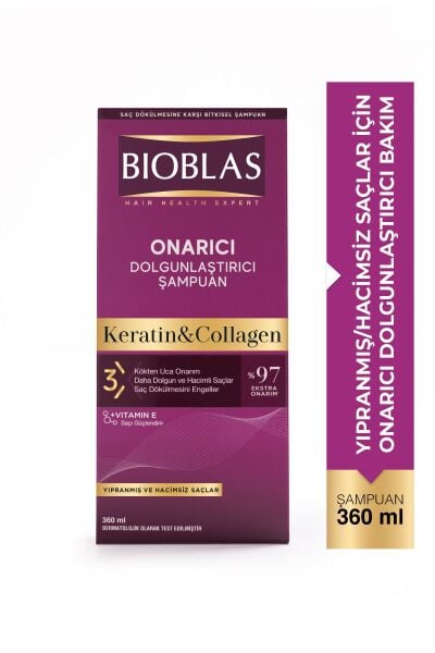Bioblas Kolajen ve Keratin Dolgunlaştırıcı ve Onarıcı Şampuan 360 ml
