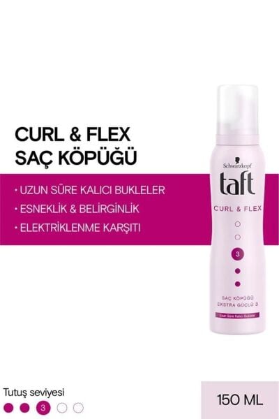 Taft Kıvrıcık & Bukle Saç Köpüğü No:3 150 Ml