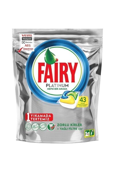 Fairy Platinum Bulaşık Makinesi Deterjanı Kapsülü 43 Yıkama Limon Kokulu
