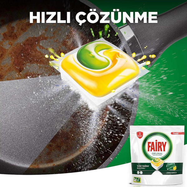 Fairy Hepsi Bir Arada 60 Yıkama Bulaşık Makinesi Deterjanı Kapsülü Limon Kokulu