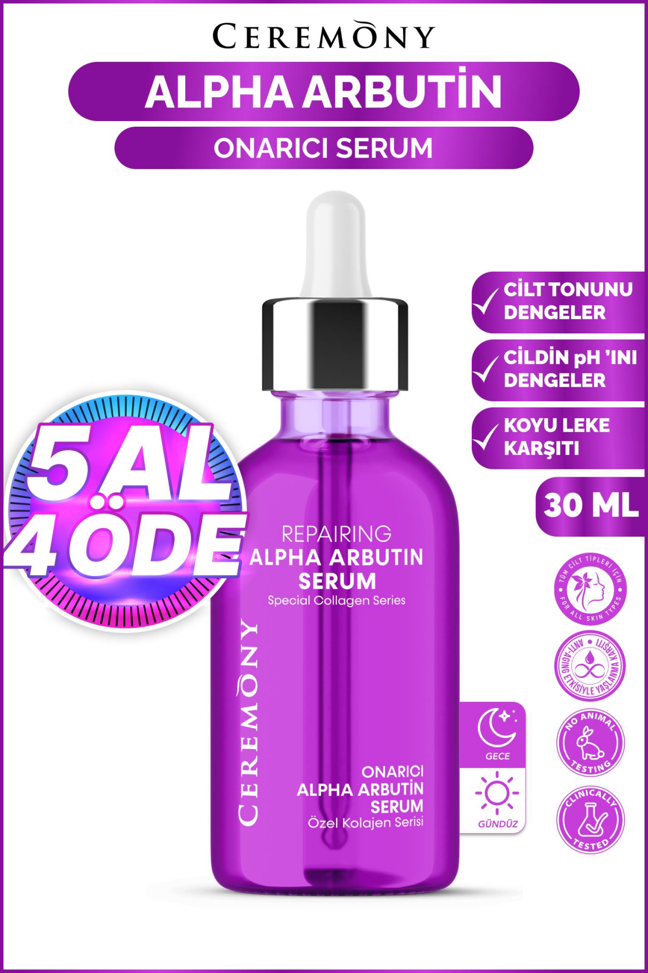 Ceremony Alpha Arbutin Onarıcı Cilt Bakım Serumu 30 ml