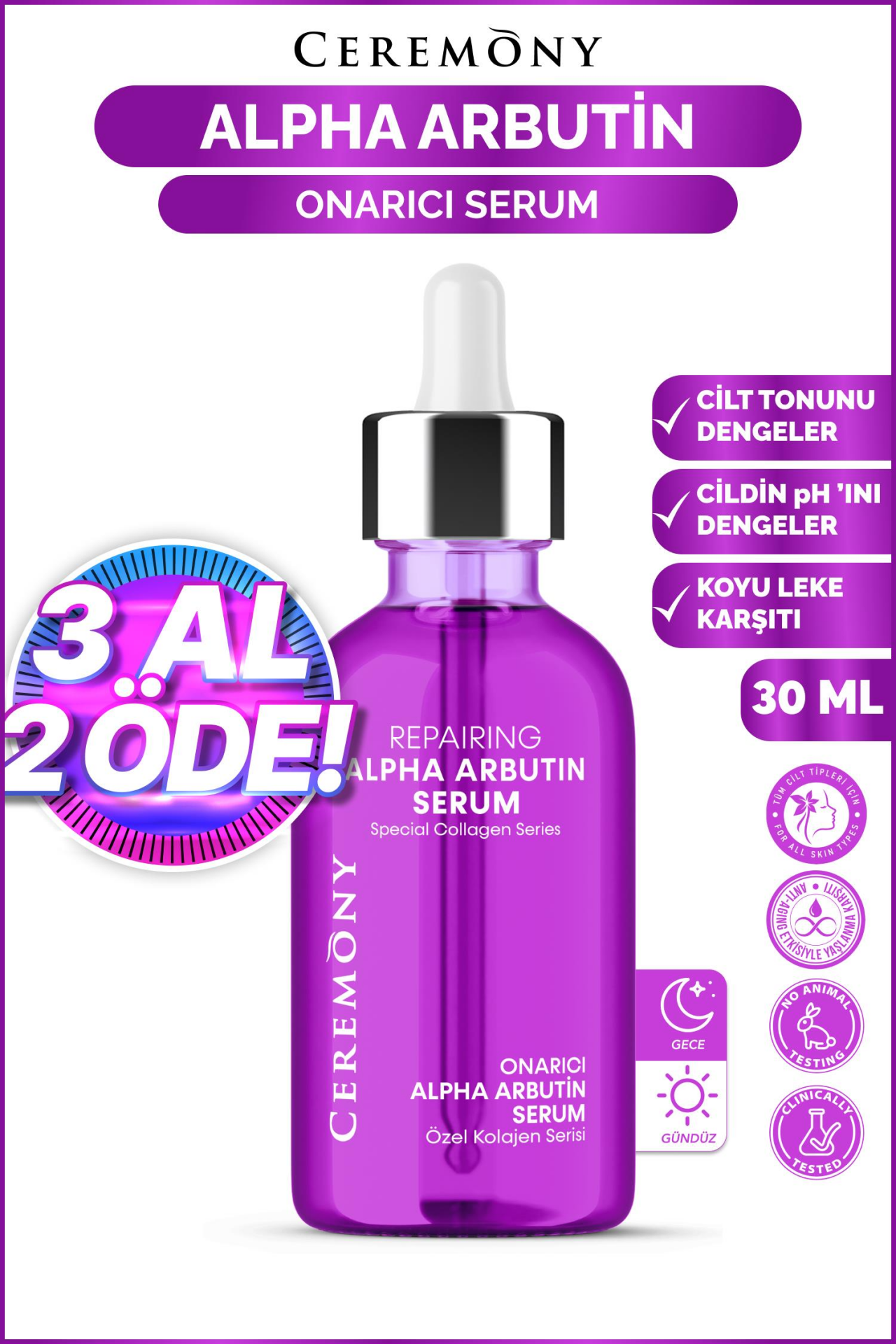 Ceremony Alpha Arbutin Onarıcı Cilt Bakım Serumu 30 ml